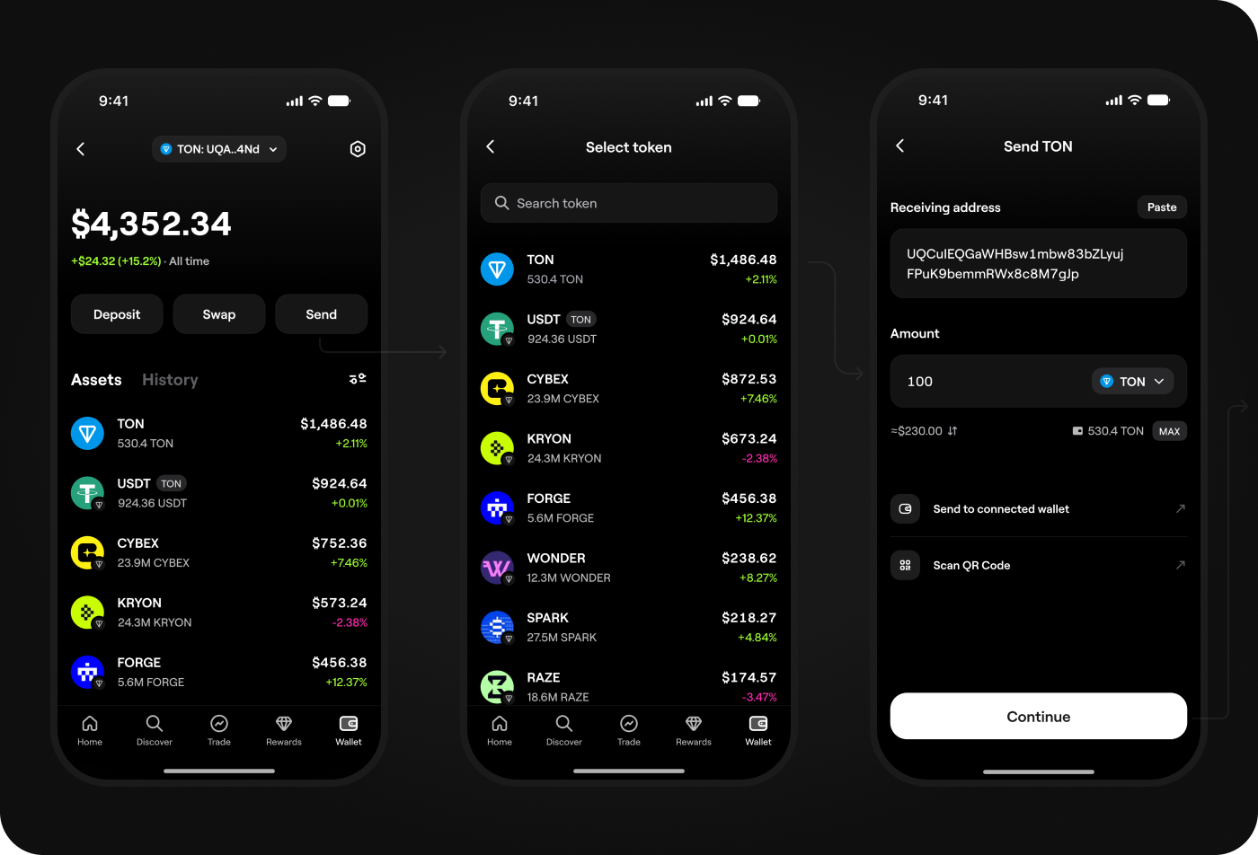 Send flow — enter details